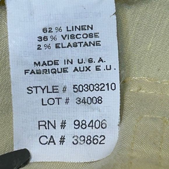 Theory Women's Cream Cotton Top And Linen Blend Pants Set Size Medium 6 - Picture 16 of 16